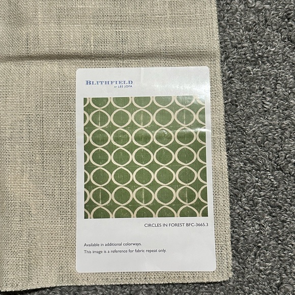 Lee Jofa Fabric Sample Remnant Circles Forest Linen Green Blithfield Crafts - Picture 7 of 16